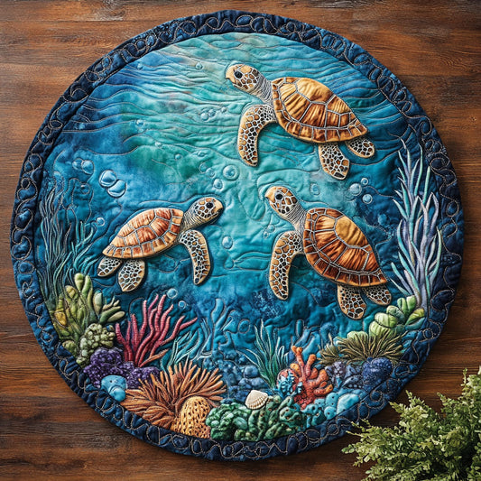 Mystic Ocean CM2404034CL Quilted Round Mat