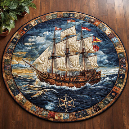 The Nautical Drift CM1605016CL Quilted Round Mat