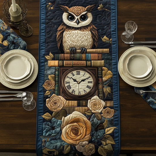 Owl Clock CW2905571CL Quilted Table Runner