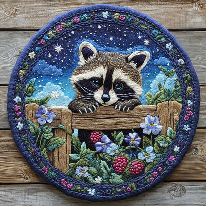Woodland Raccoon WN2904059CL Quilted Round Mat