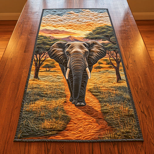 Majestic Elephant WJ2804023CL Quilted Table Runner