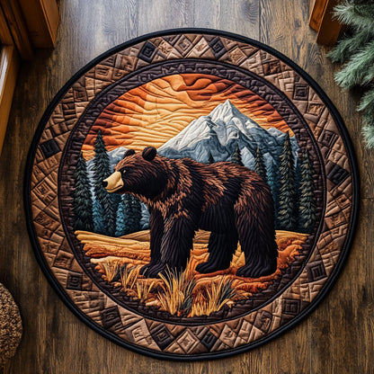 Tracks in the Pines CM0406033CL Quilted Round Mat