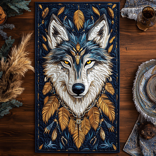Native Wolf CQ0505022CL Quilted Table Runner