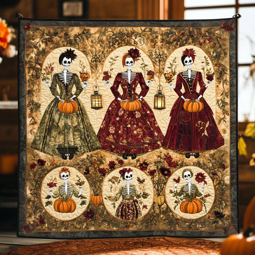 Crimson Bloom Skeleton Lady WN1908016CL Quilt