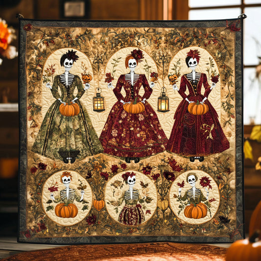 Crimson Bloom Skeleton Lady WN1908016CL Quilt