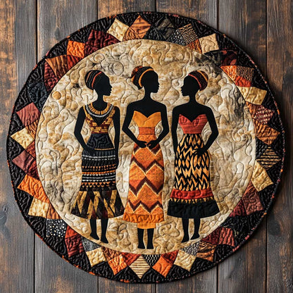 African Grace WN2305005CL Quilted Round Mat
