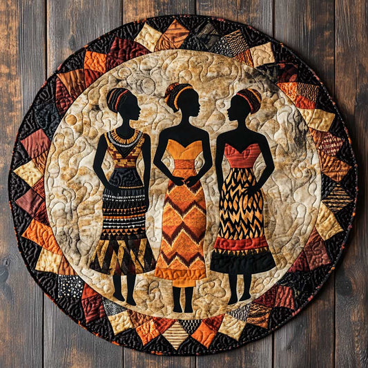African Grace WN2305005CL Quilted Round Mat