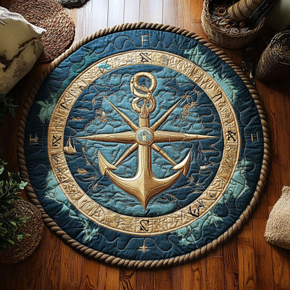 Anchor Of Compass WY1106002CL Quilted Round Mat