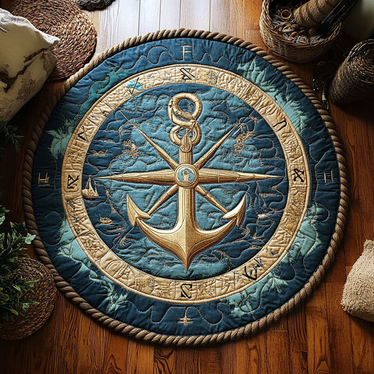 Anchor Of Compass WY1106002CL Quilted Round Mat