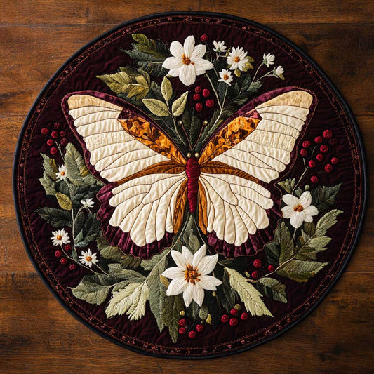 Garden Butterfly WN2804033CL Quilted Round Mat
