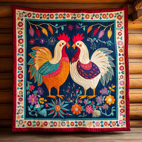 Festive Chicken CP1411052CL Quilt