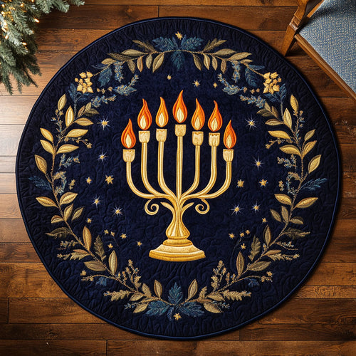 Hanukkah Flame Dance WN1407019CL Quilted Round Mat