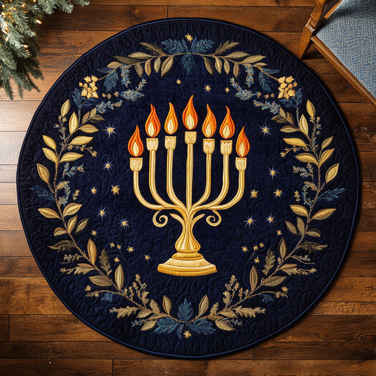 Hanukkah Flame Dance WN1407019CL Quilted Round Mat