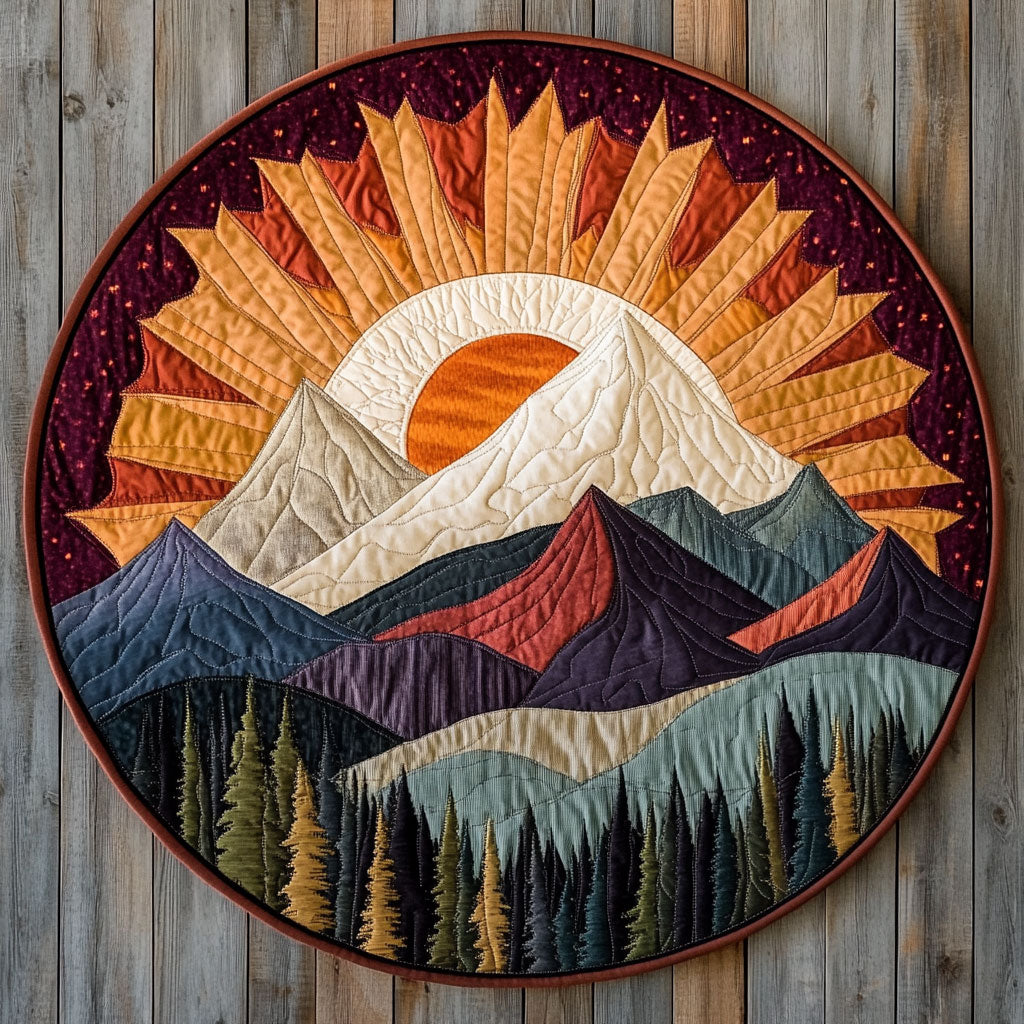Ornate Radiance Mountain WN1208058CL Quilted Round Mat