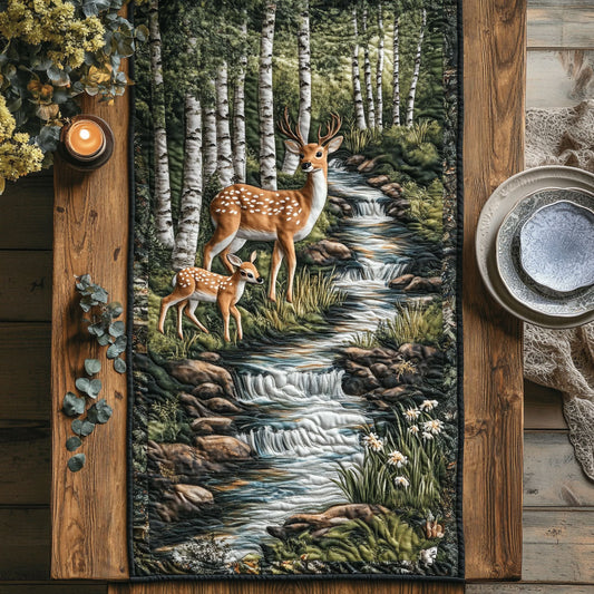 Deer Forest CW2205420CL Quilted Table Runner