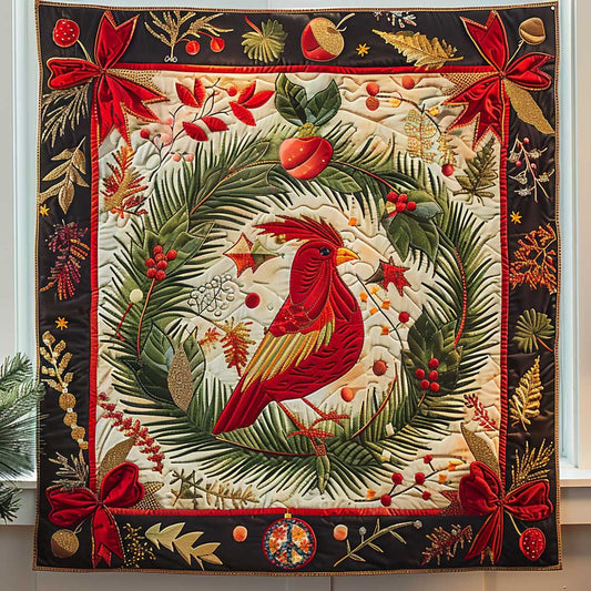 Cardinal Christmas Wreath WP3010007CL Quilt