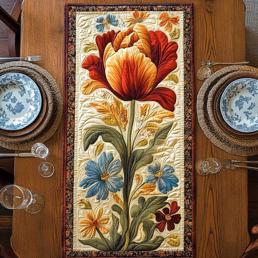Delicate Tulips CQ2404003CL Quilted Table Runner