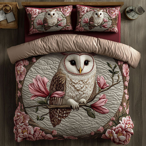 Pink Magnolia Owl WY1904042CL Duvet Cover Set