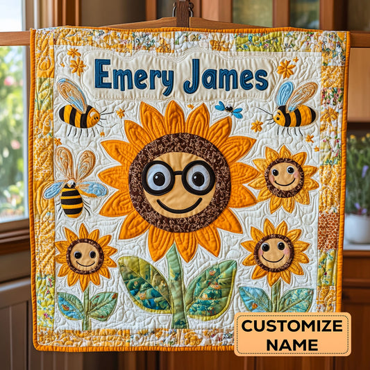 Sunny Bee Garden WY2807015CL Personalized Baby Quilt