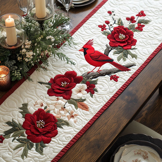 Cardinal Flower WX2904012CL Quilted Table Runner