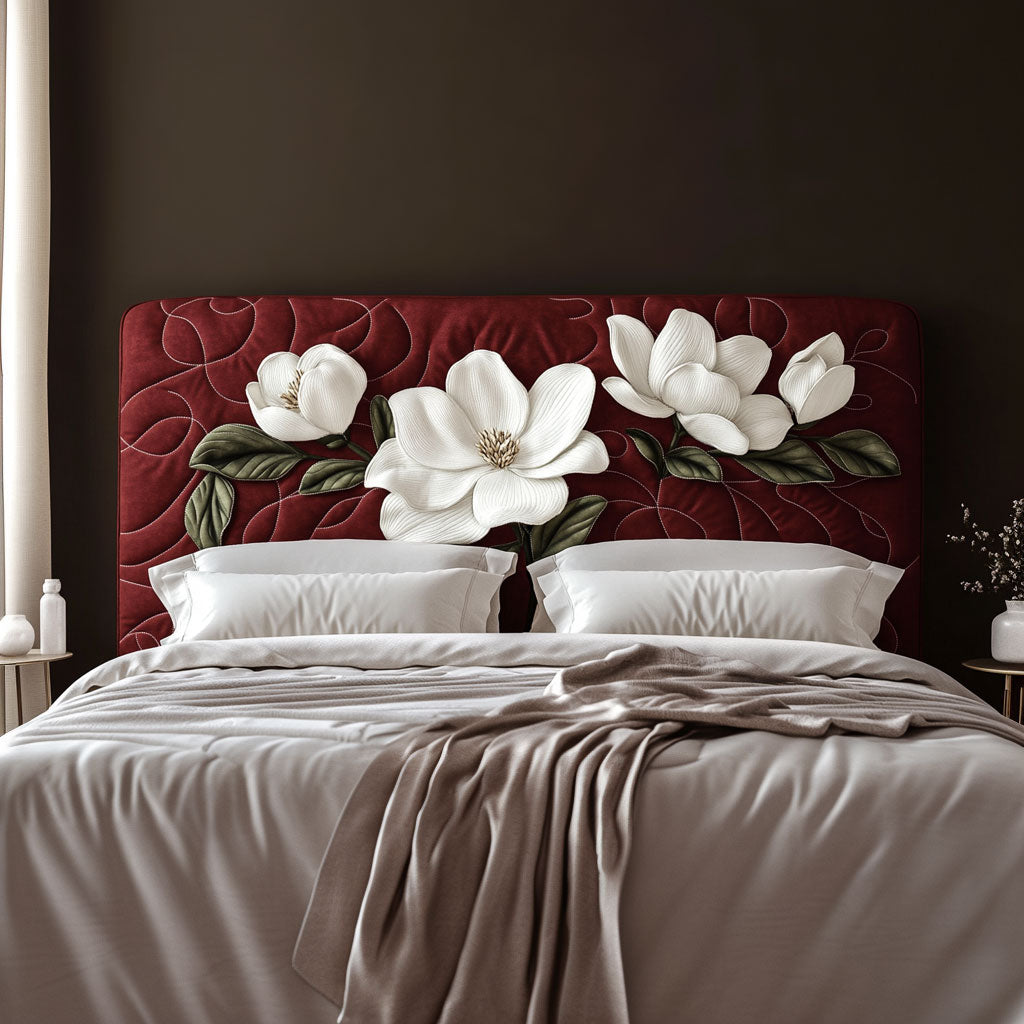 Burgundy Magnolia KL1812006CL Quilted Headboard Slipcover
