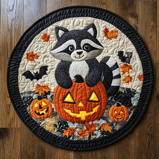 Pumpkin Bandit WY2608066CL Quilted Round Mat