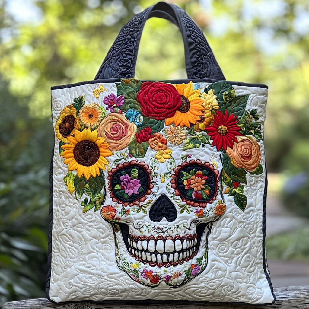 Skull Garden WN2509064CL Quilted Tote Bag