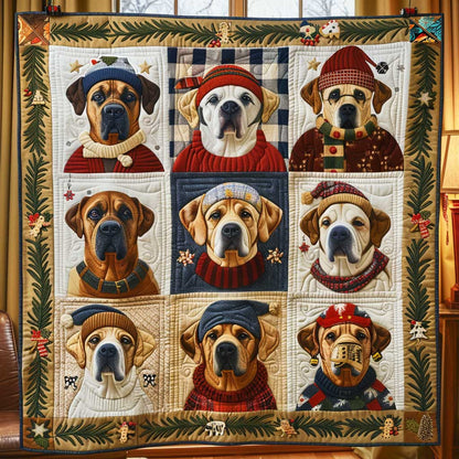 Dog Cozy Christmas Moments WN1810026CL Quilt