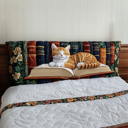 Bookish Cat Dreams KL2912017CL Quilted Headboard Slipcover