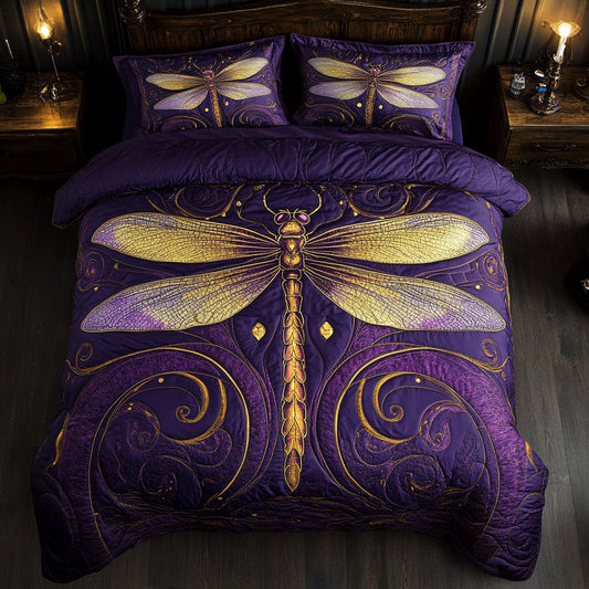 Royal Purple Dragonfly WY2402037CL Duvet Cover Set