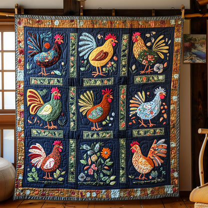 Folk Charm Chicken WJ2612012CL Quilt