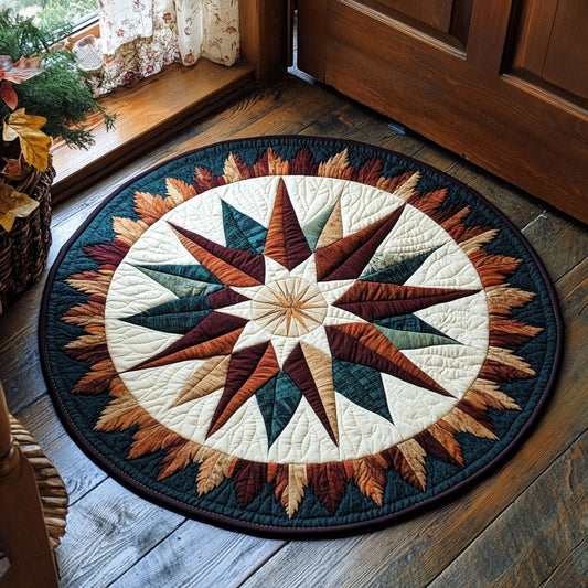 Star Pattern WX1205028CL Quilted Round Mat