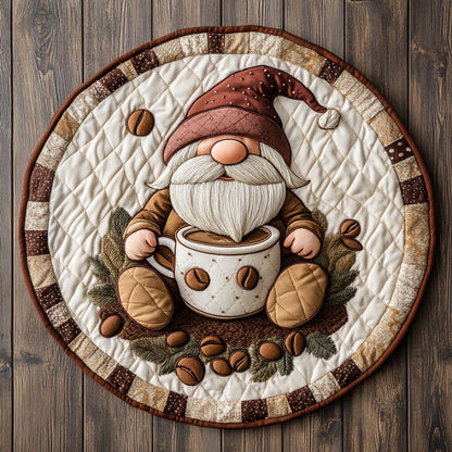 Gnome Sips And Smiles WN0807055CL Quilted Round Mat
