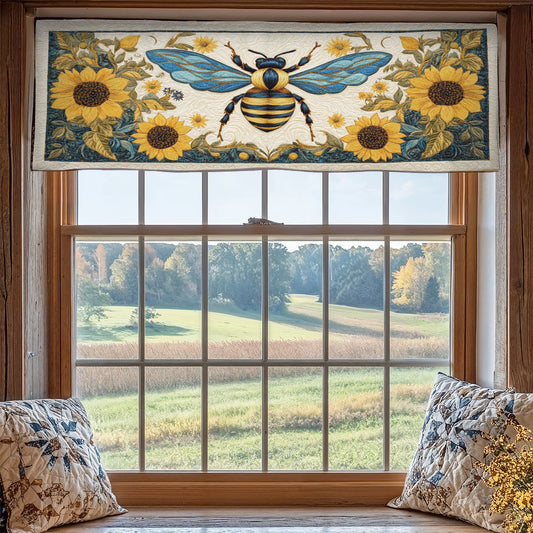 Sunflower Wreath Bee WY0406042CL Quilted Valance