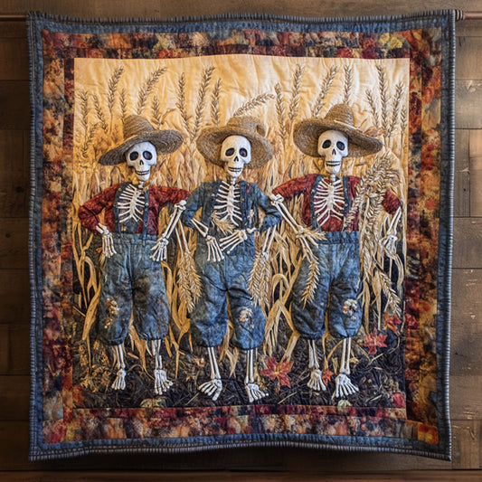 Rustic Harvest Skeleton Scarecrow WN2509055CL Quilt
