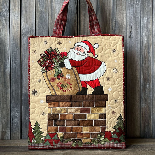 Cozy Chimney Santa WN1811003CL Quilted Tote Bag