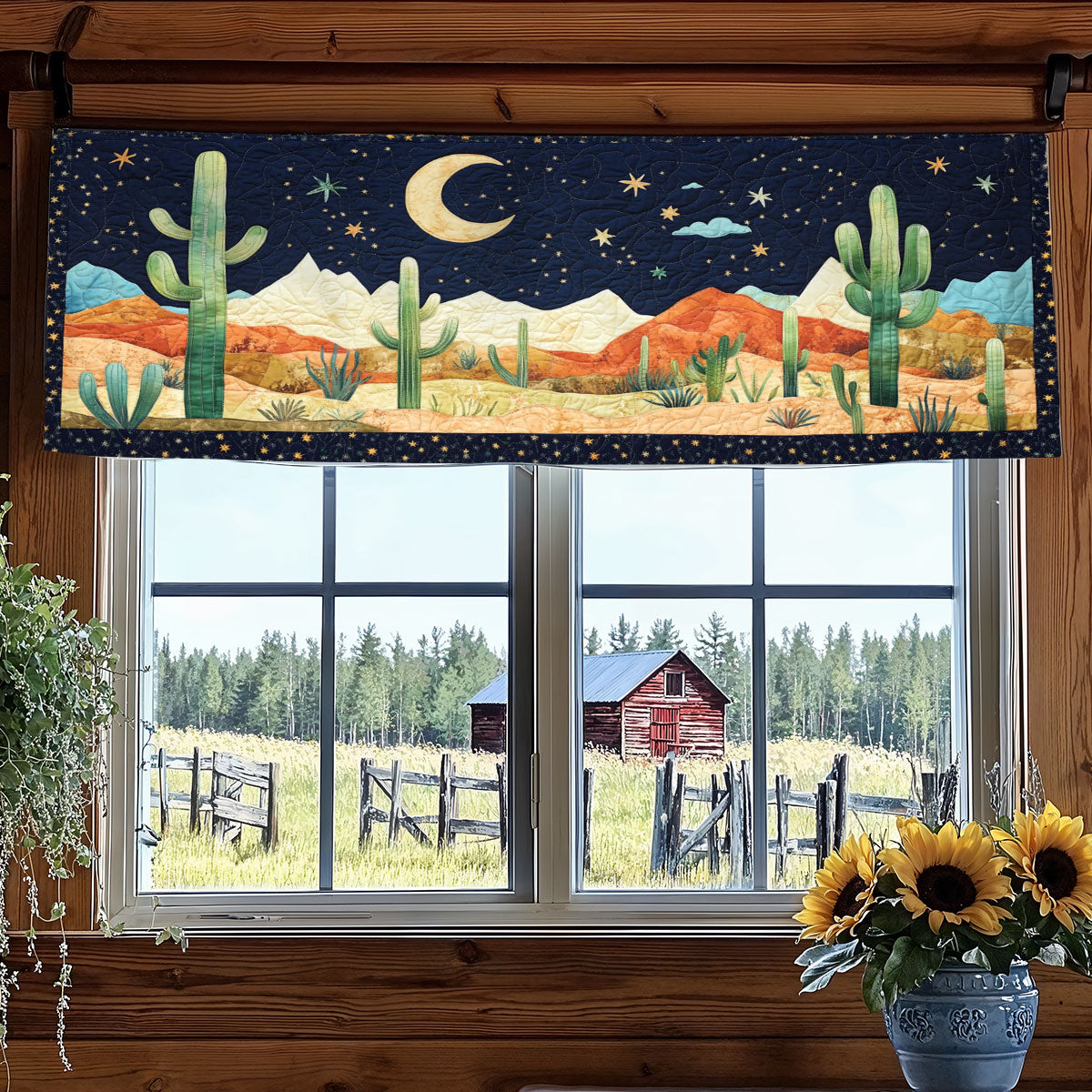 Cactus Night WY1605046CL Quilted Valance