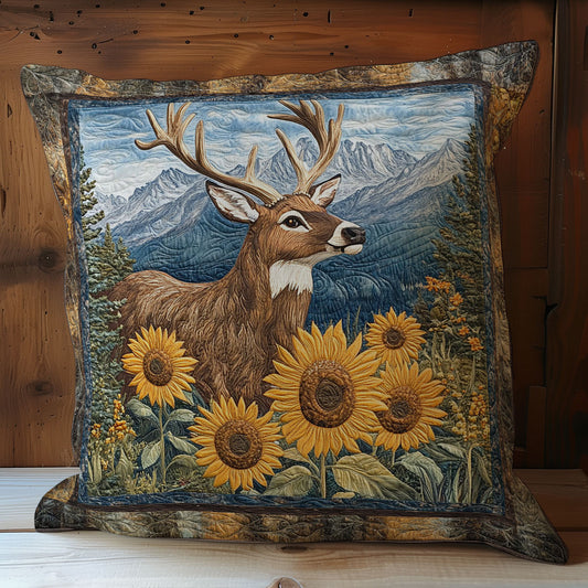 Deer And Sunflower WY2401002CL Quilt Pillow Case