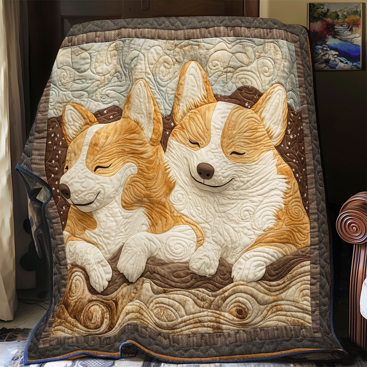 Adorable Corgi WX3105001CL Quilt