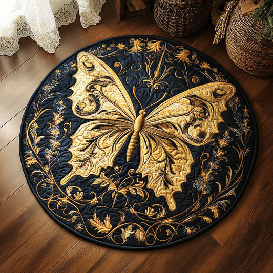 Golden Butterfly WY0705061CL Quilted Round Mat