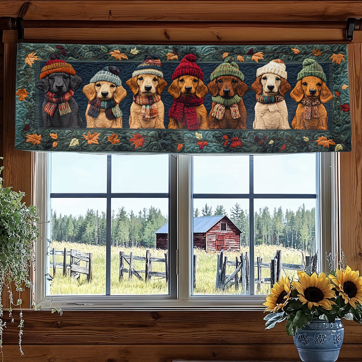 Warm Hug Dachshund WN2907103CL Quilted Valance