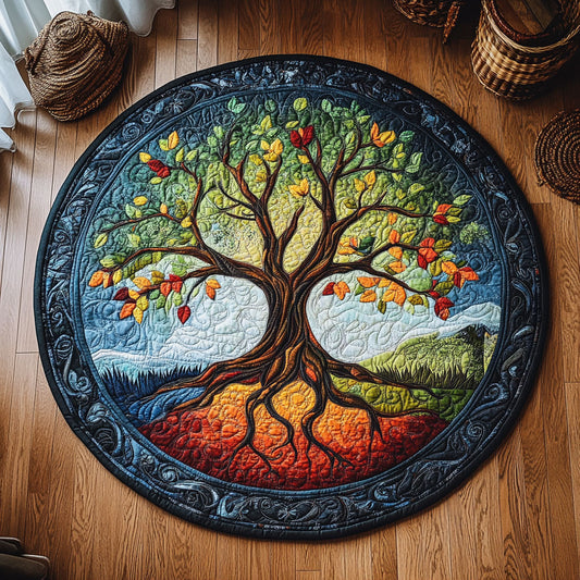 The World Tree WY1208061CL Quilted Round Mat
