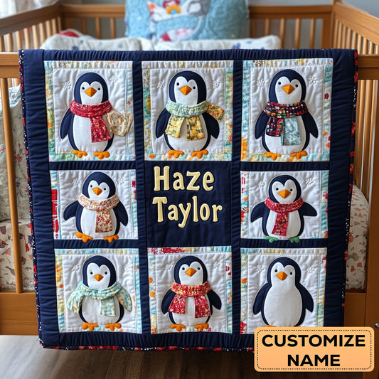 Penguin Parade WN2807110CL Personalized Baby Quilt