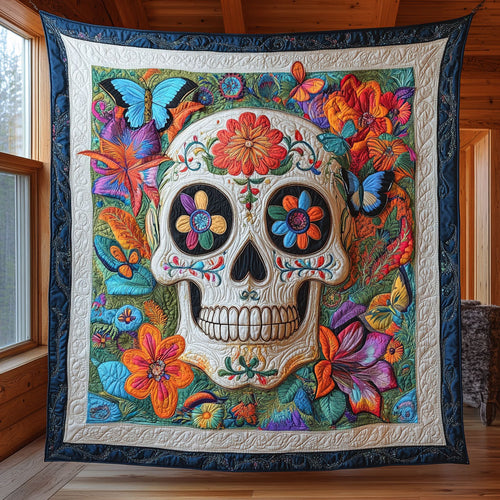 Floral Skull CW0807021CL Quilt