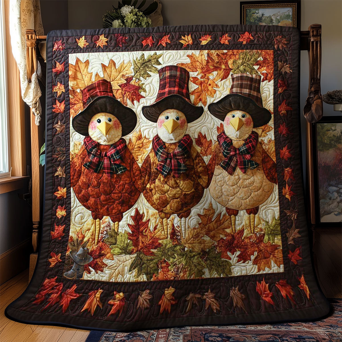 Whimsical Turkey WN1511060CL Quilt