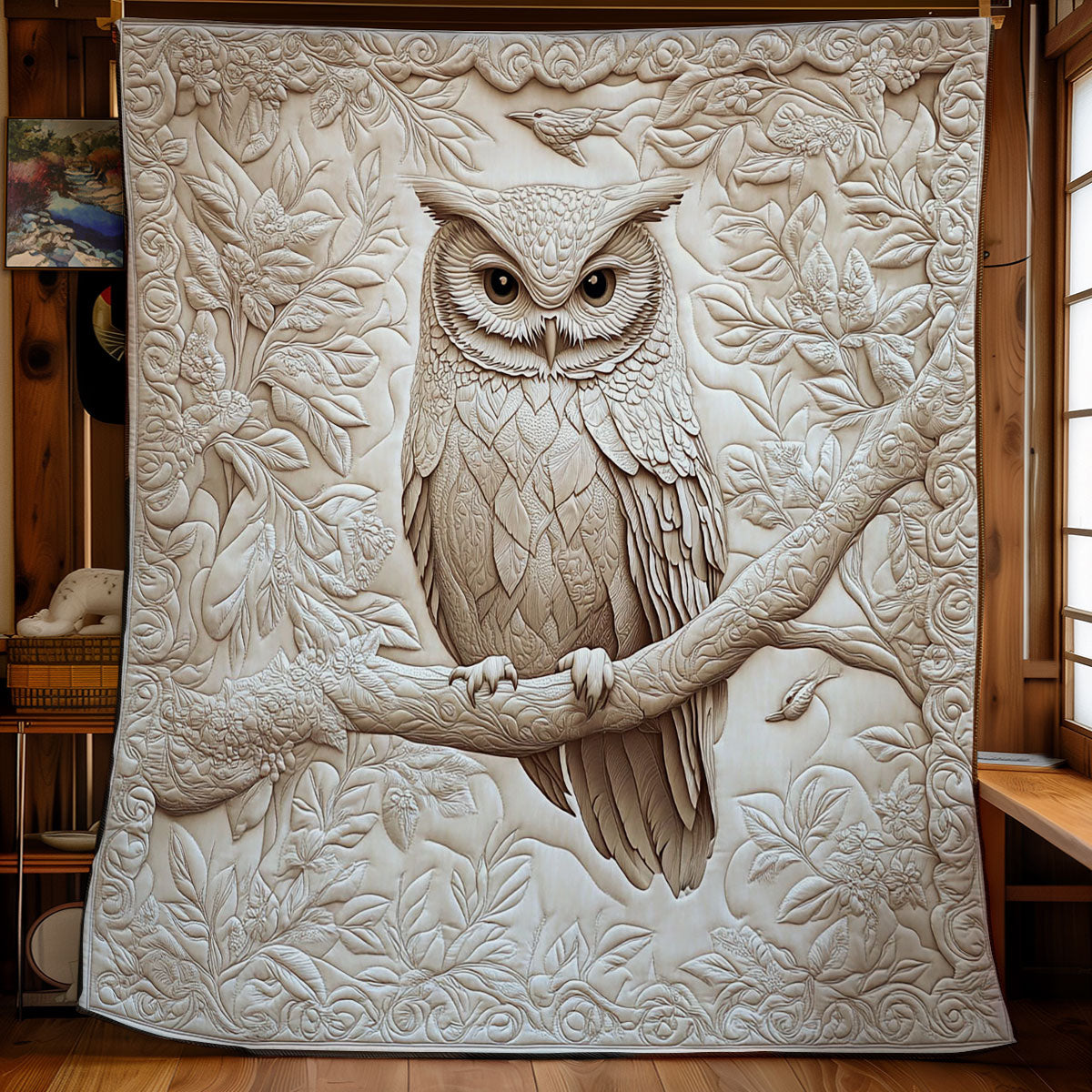Beige Owl WY0901004CL Quilt