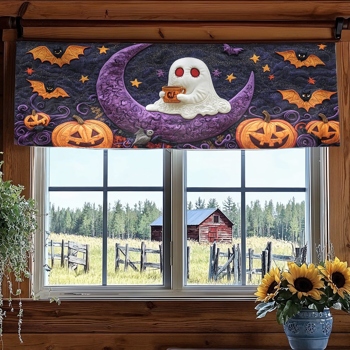 Ghostly Moon WN2507030CL Quilted Valance