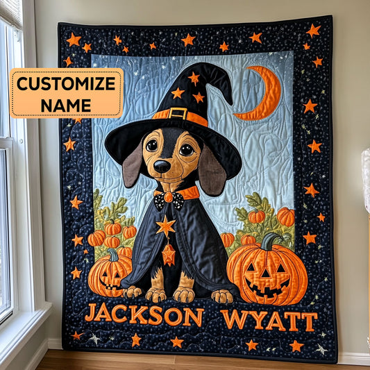 Witchy Woof CP3007005CL Personalized Baby Quilt