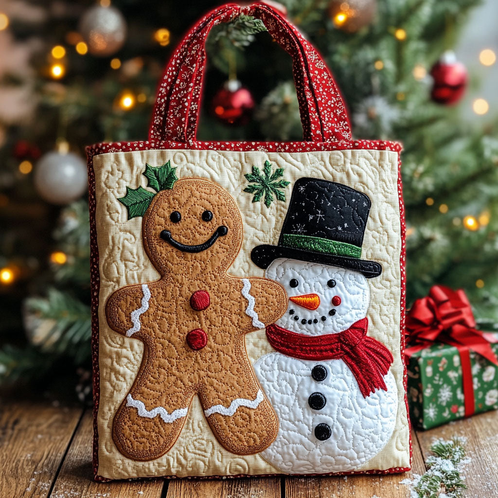 Cheerful Pair Gingerbread WN0411007CL Quilted Tote Bag