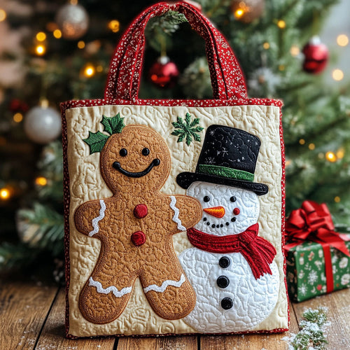 Cheerful Pair Gingerbread WN0411007CL Quilted Tote Bag